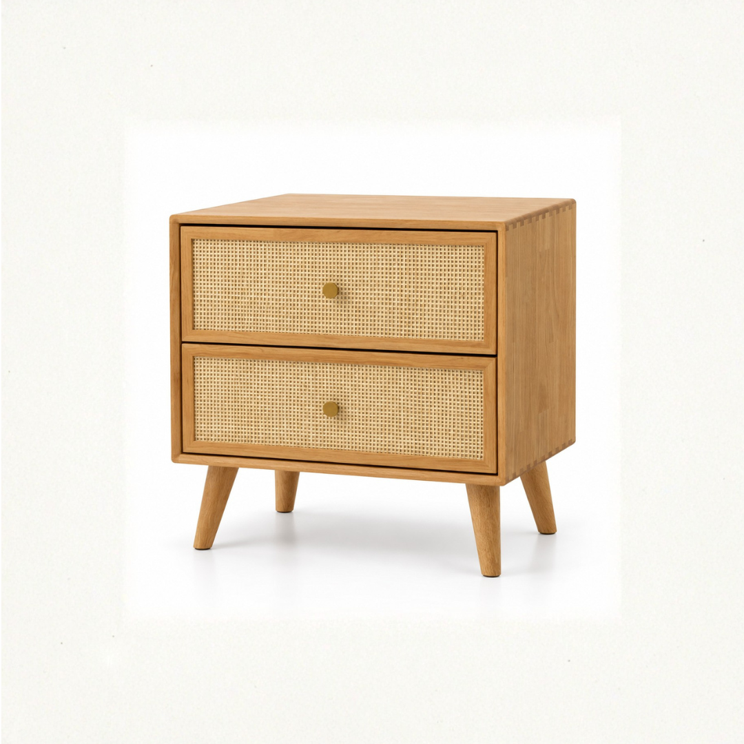 Vama Rattan Bedside Table