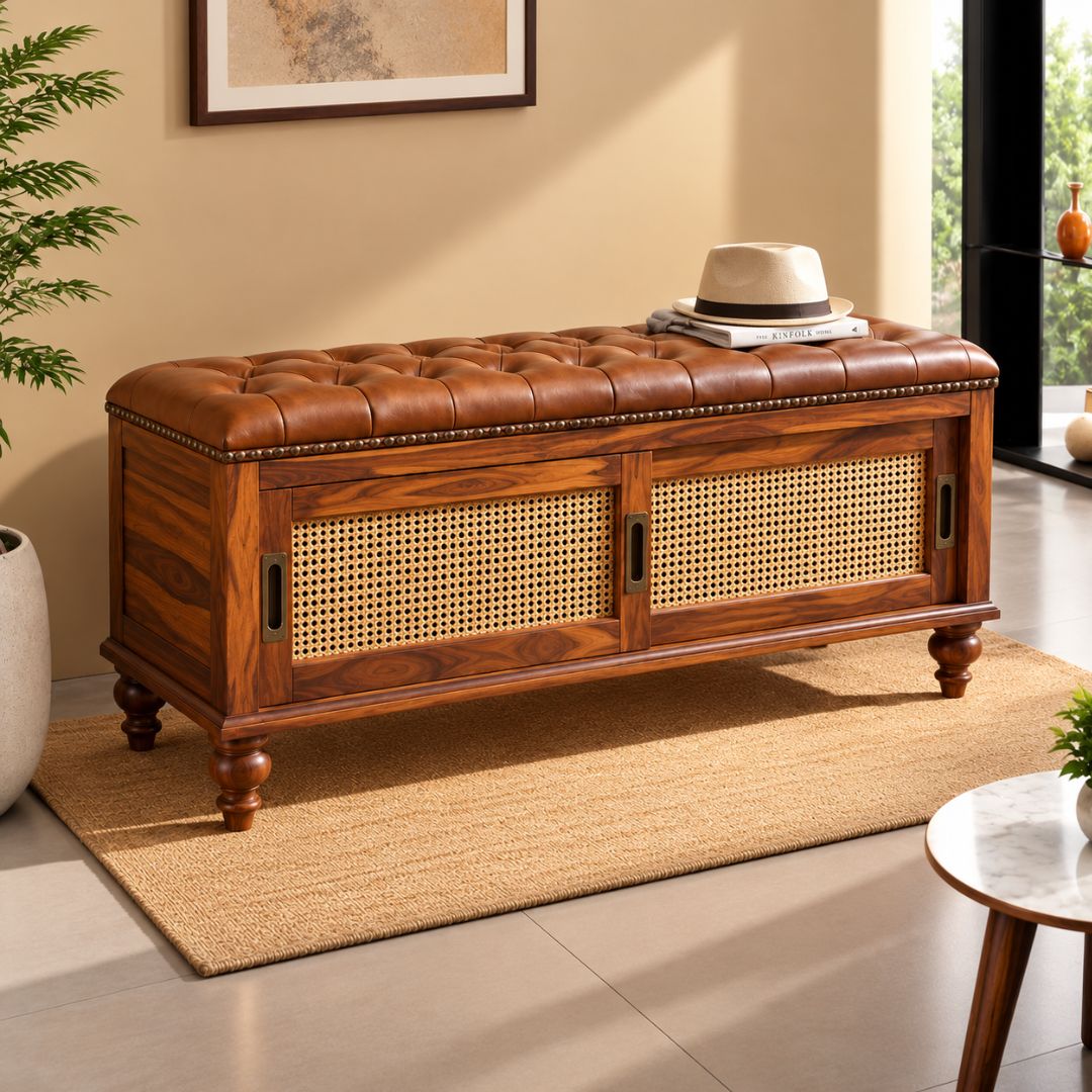 Sora Solid Wood Storage Bench