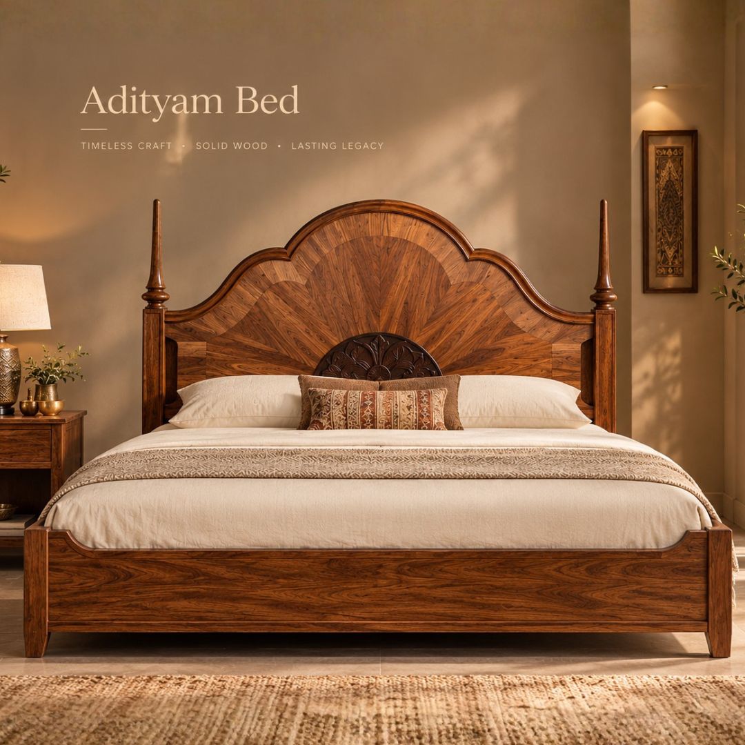 Adityam Solid Wood Bed