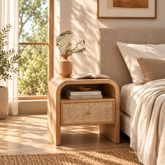 Ramya Rattan Bedside Table