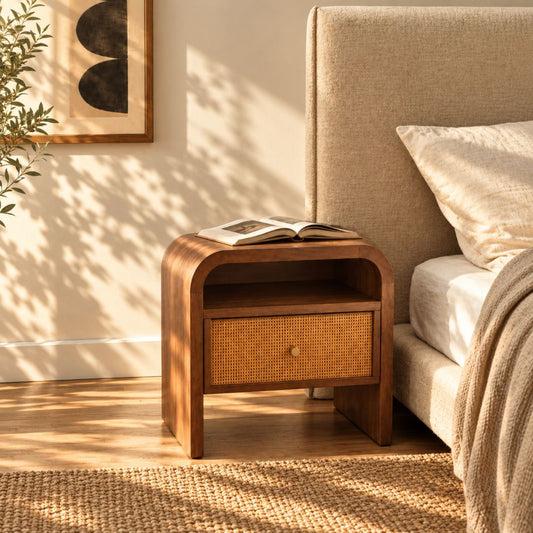 Ramya Rattan Bedside Table