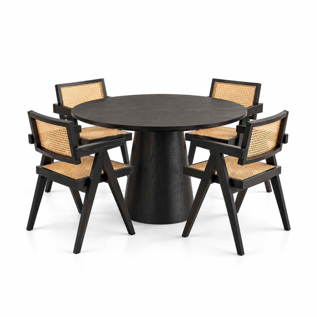 Athena Solid Wood Round Dining Table