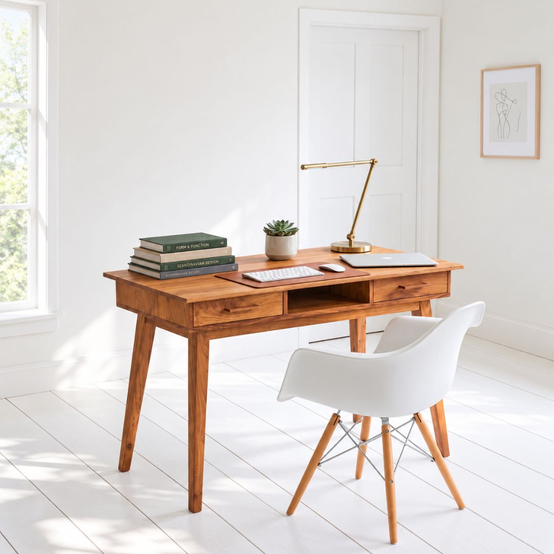 Kartikeya Solid Wood Study Table | Wooden Work Desk