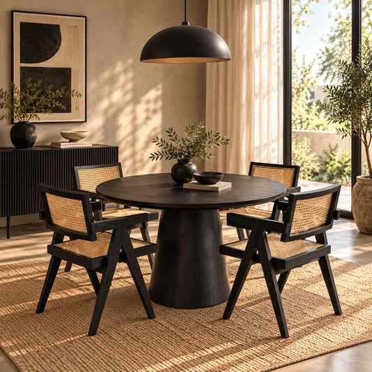 Athena Solid Wood Round Dining Table