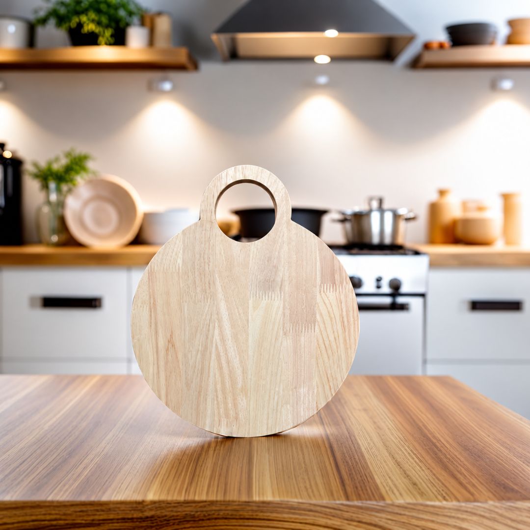 Rubber Wood Round Serving Board